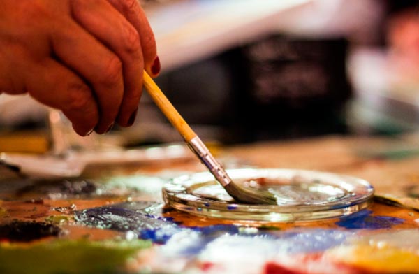 paleta de pintor al óleo 