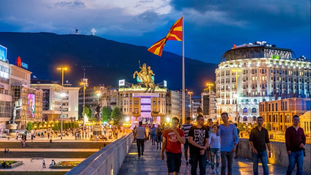 Macedonia calle principal de la capital